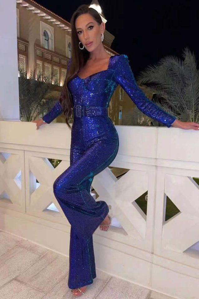 Glitzernder Damen-Pailletten-Overall