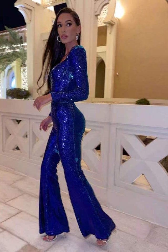 Glitzernder Damen-Pailletten-Overall