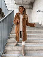 Damen-Trenchcoat aus Plüsch