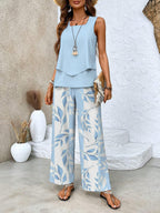 Elegantes zweiteiliges Damen-Sommerset aus Top und Hose