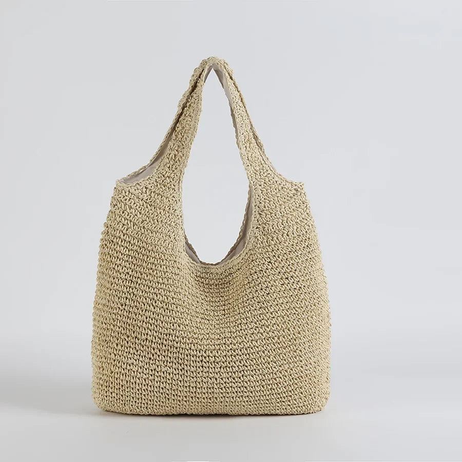 Marlene | Elegante Stroh-Strandtasche