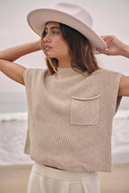 Zweiteiliges Damen-Set aus Strick-T-Shirt und Hose