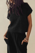 Zweiteiliges Damen-Set aus Strick-T-Shirt und Hose