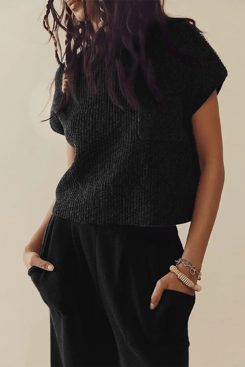 Zweiteiliges Damen-Set aus Strick-T-Shirt und Hose