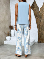 Elegantes zweiteiliges Damen-Sommerset aus Top und Hose