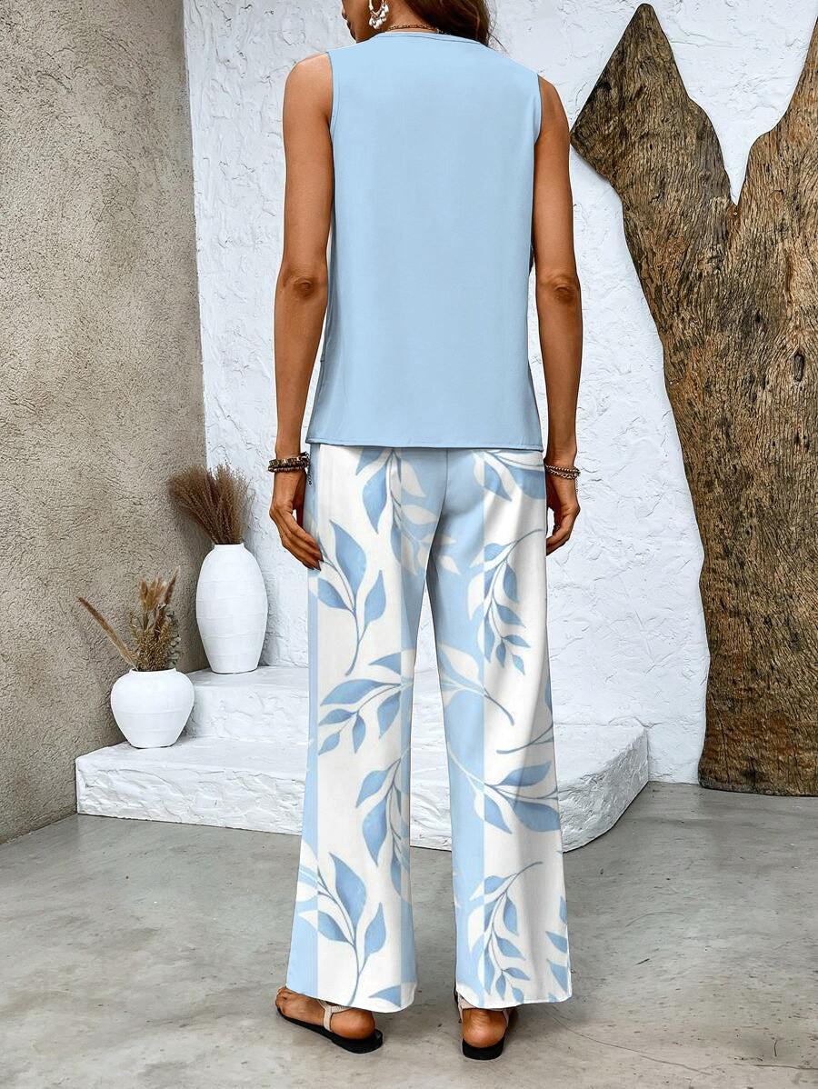 Elegantes zweiteiliges Damen-Sommerset aus Top und Hose