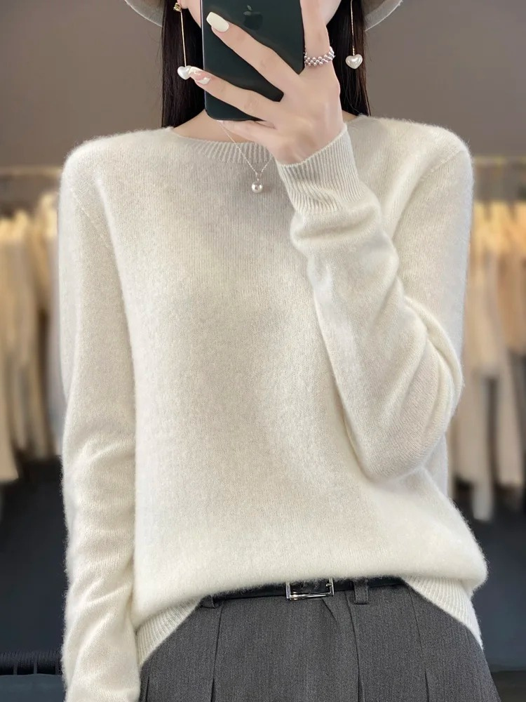 Drune | Pullover Damen Runder Ausschnitt Weicher und Eleganter Strickpullover
