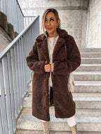 Damen-Trenchcoat aus Plüsch