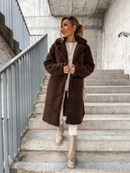 Damen-Trenchcoat aus Plüsch