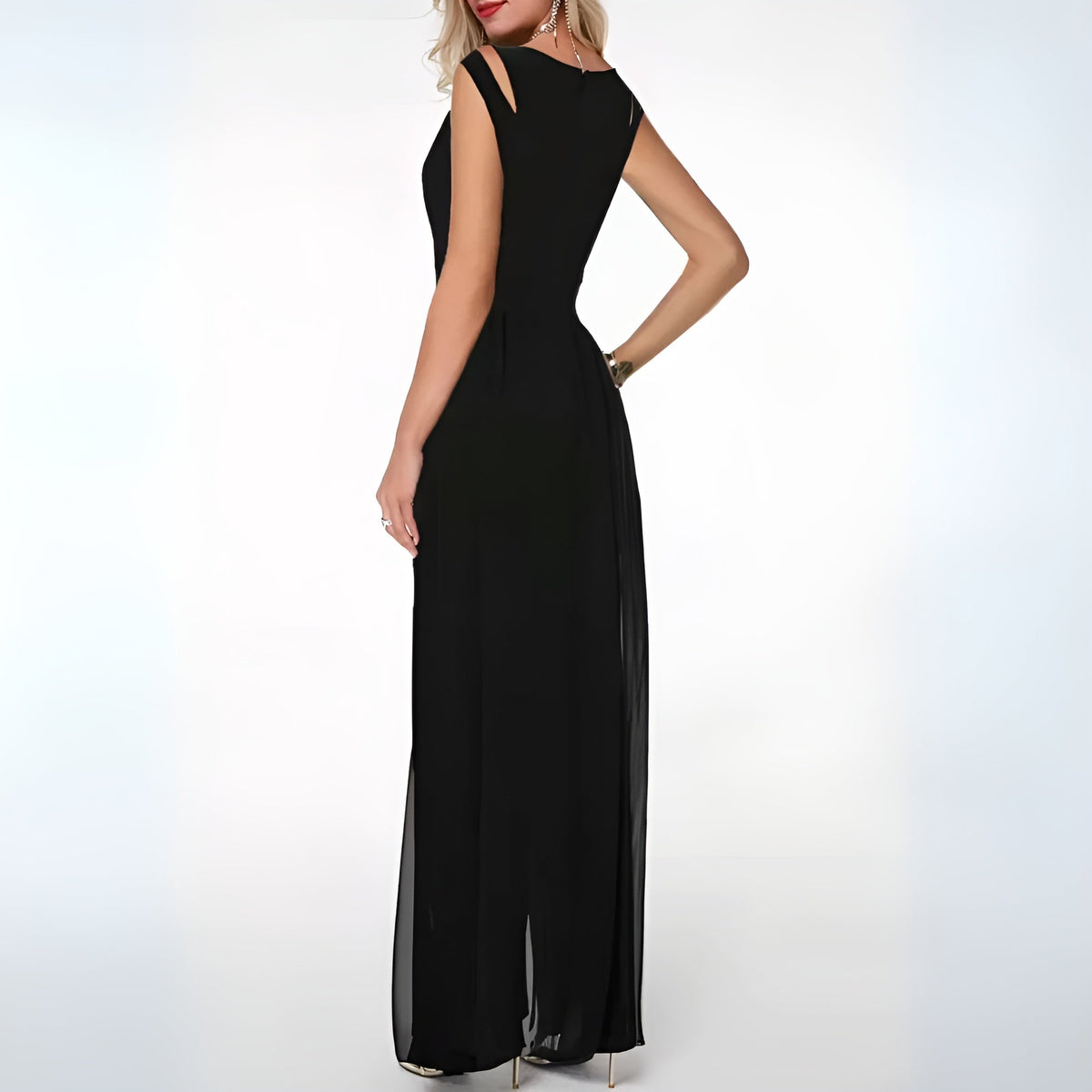 Ärmelloser Abend-Jumpsuit mit weitem Bein