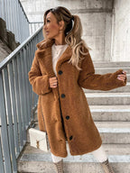 Damen-Trenchcoat aus Plüsch