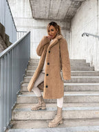 Damen-Trenchcoat aus Plüsch
