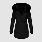 Wasserabweisende gesteppte Damen-Winterjacke mit Kapuze