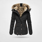 Warm gefütterte Damen-Winterjacke mit Kapuze