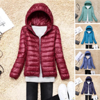 Ultraleichte, verstaubare Damen-Steppjacke mit Kapuze