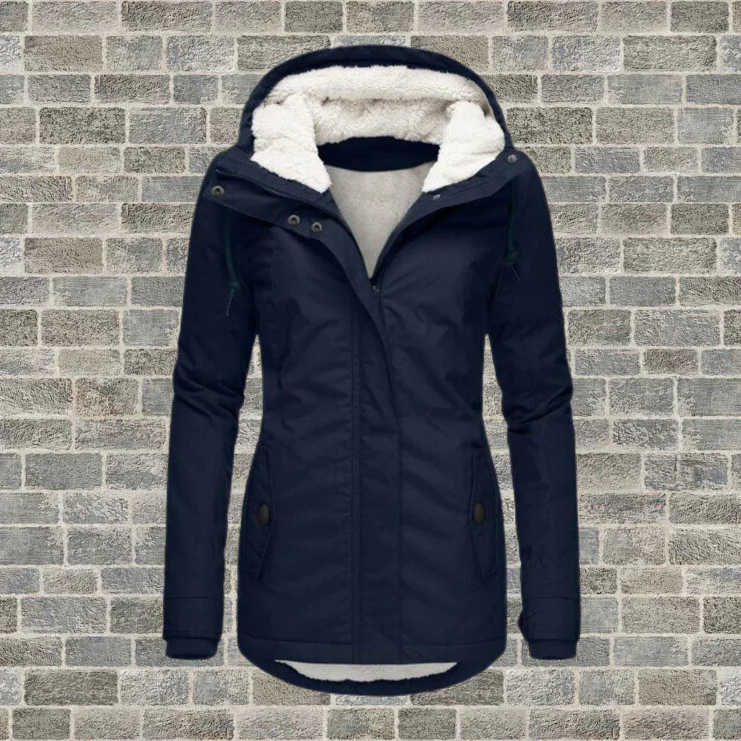 Modischer Damen-Mantel mit Kapuze für Herbst und Winter