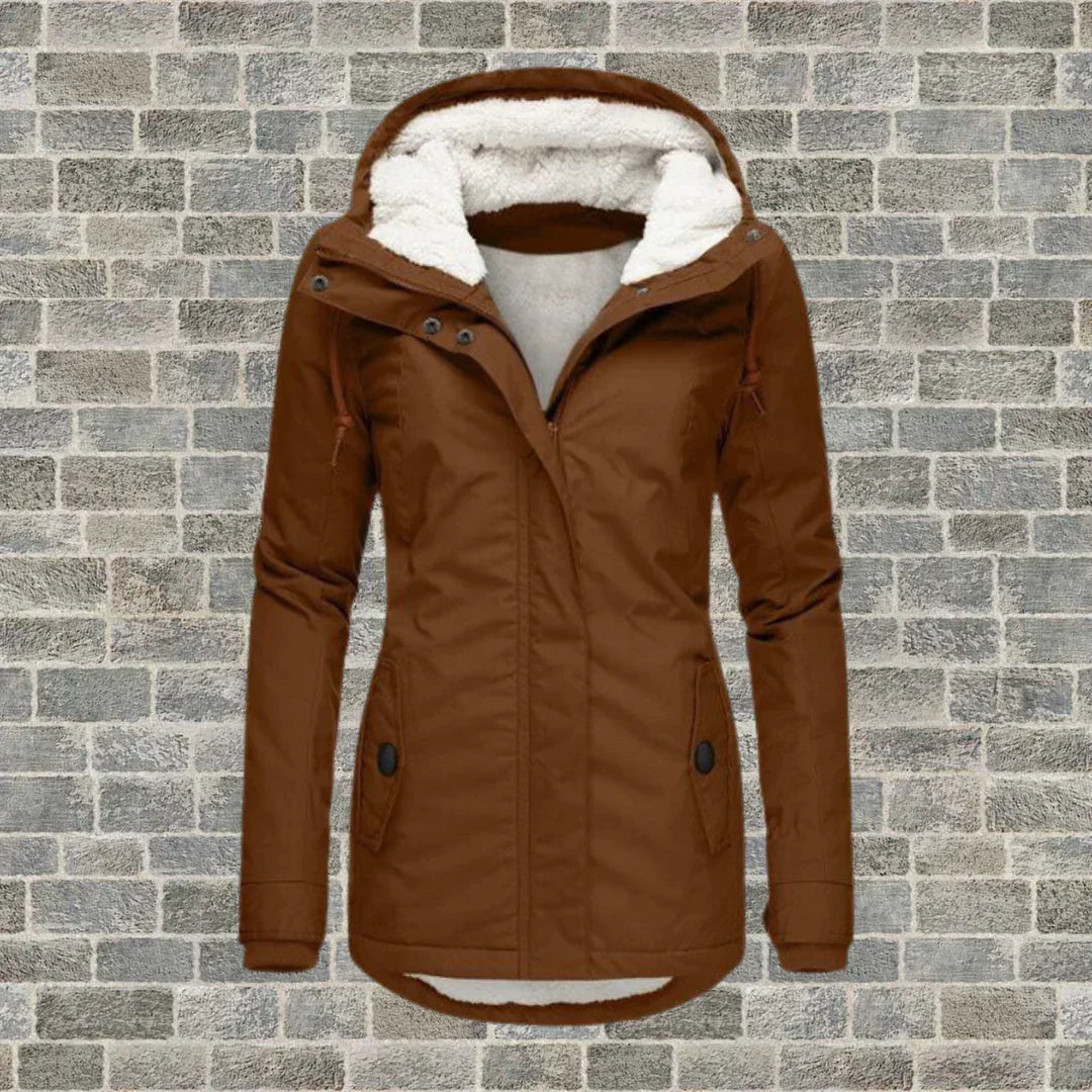 Modischer Damen-Mantel mit Kapuze für Herbst und Winter