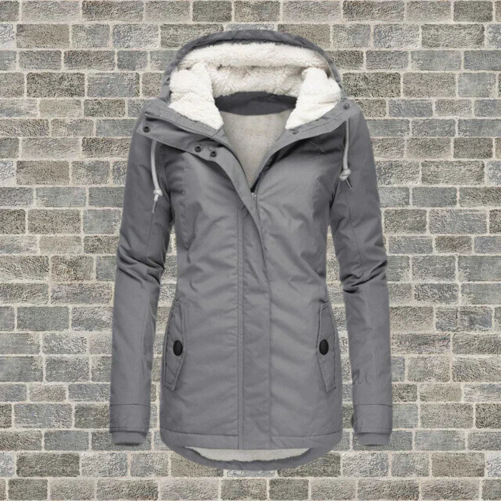 Modischer Damen-Mantel mit Kapuze für Herbst und Winter