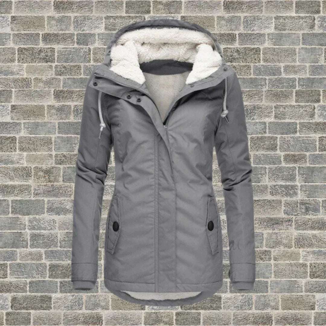 Modischer Damen-Mantel mit Kapuze für Herbst und Winter