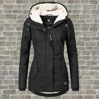Modischer Damen-Mantel mit Kapuze für Herbst und Winter