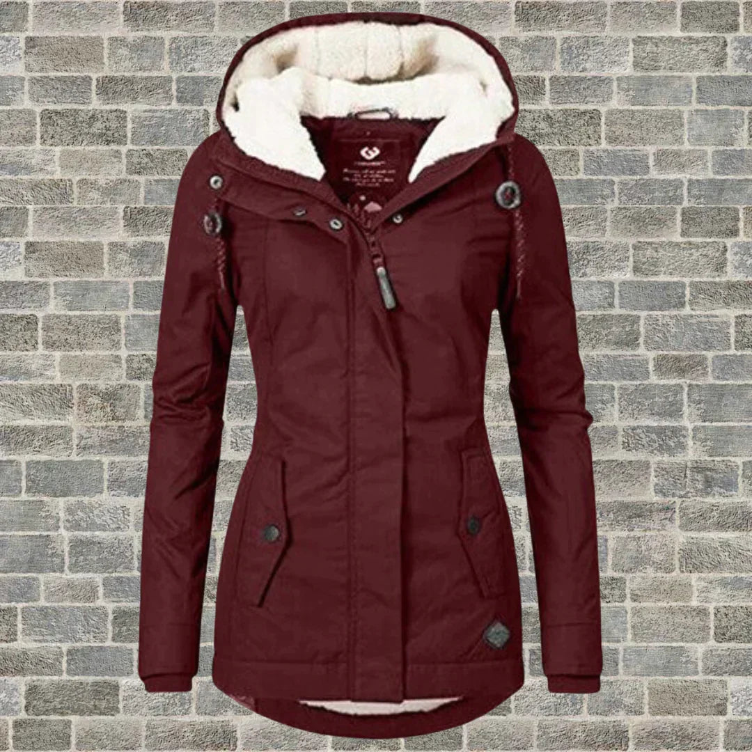 Modischer Damen-Mantel mit Kapuze für Herbst und Winter