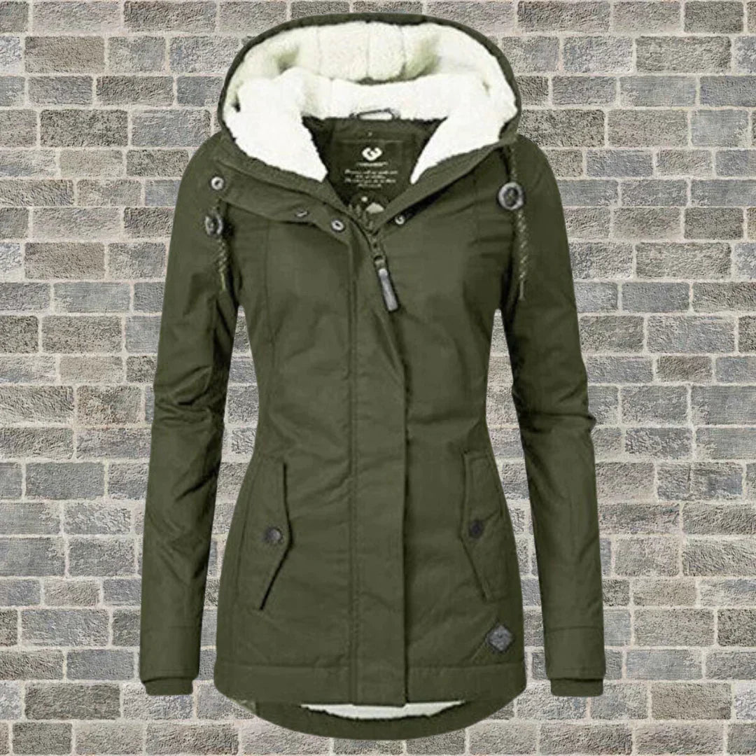 Modischer Damen-Mantel mit Kapuze für Herbst und Winter