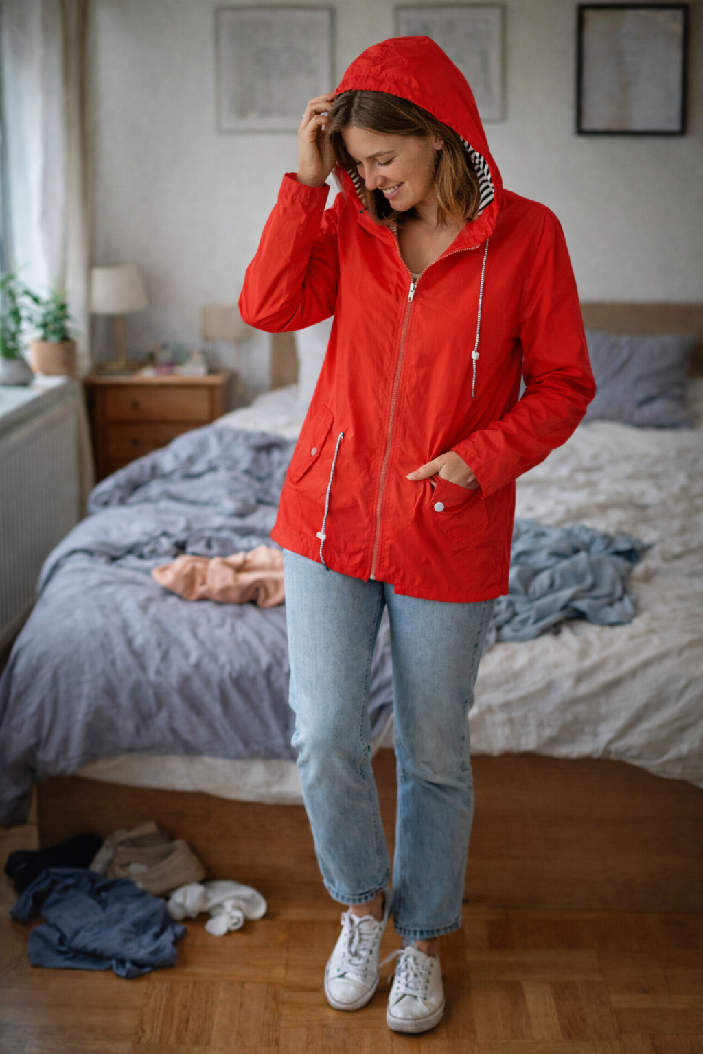 Nora | Damen Regenjacke Leicht mit Kapuze