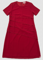 Damen-Chiffonkleid mit kurzen Ärmeln und Stufenvolants