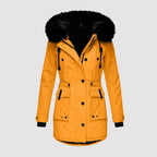 Wasserabweisende gesteppte Damen-Winterjacke mit Kapuze