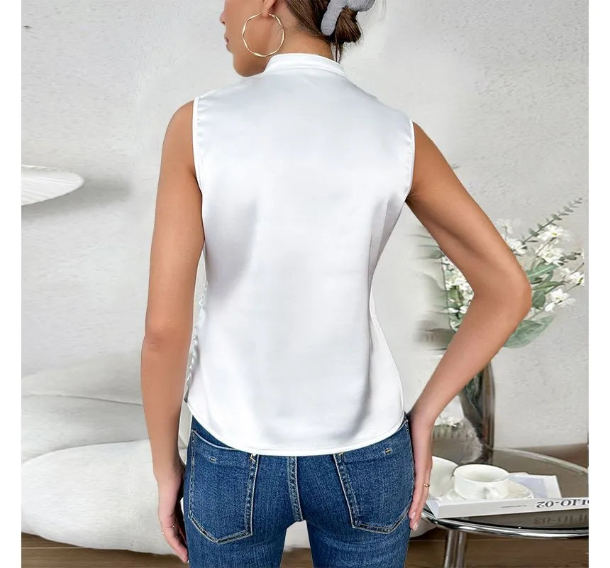 Elegantes ärmelloses Damen-Top mit Wickel-V-Ausschnitt