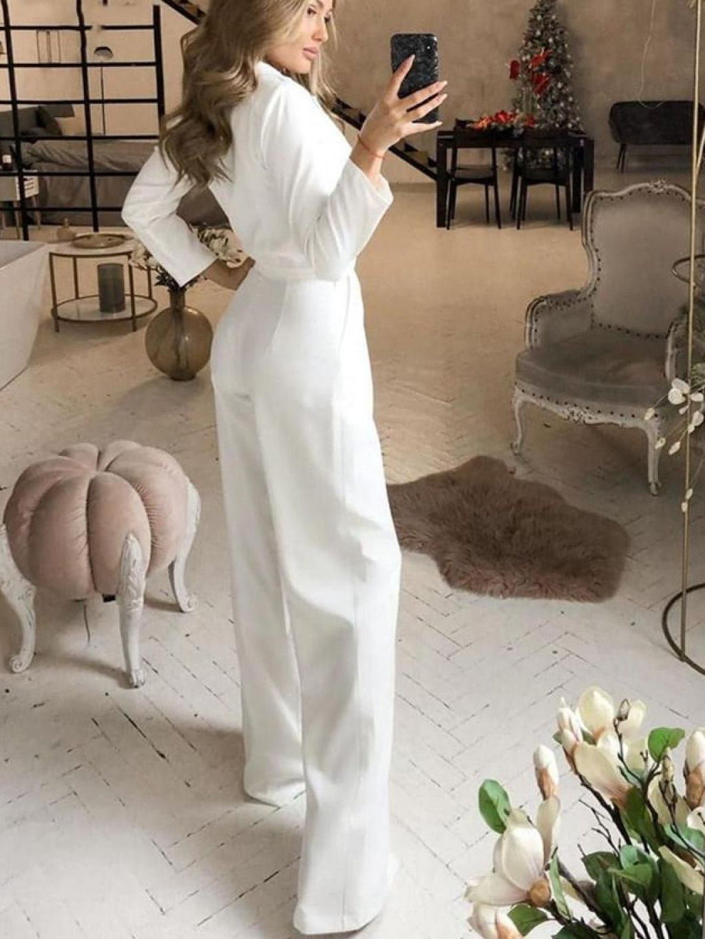Langärmeliger Damen-Jumpsuit mit schmaler Passform