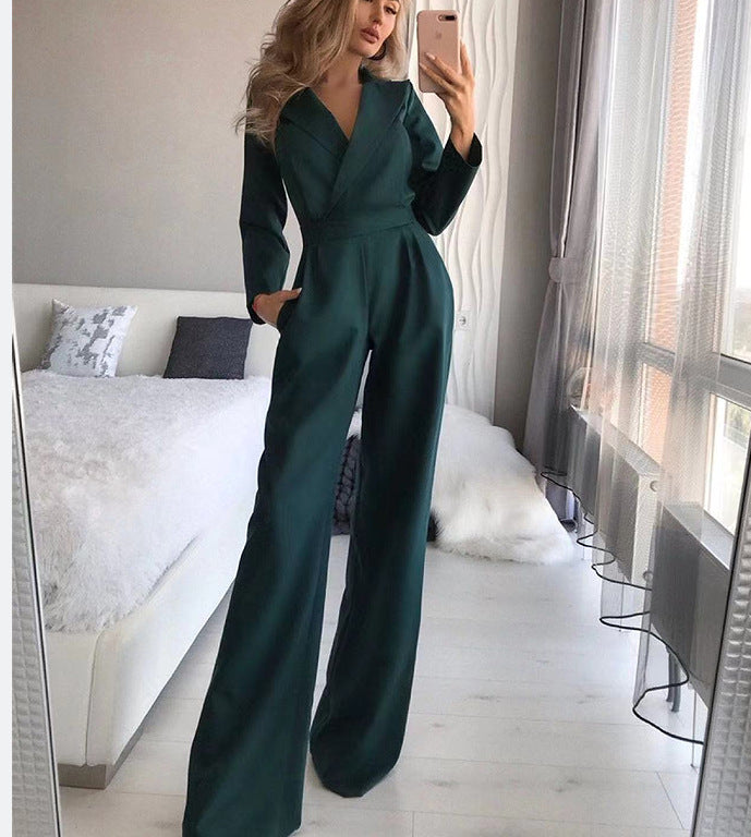 Langärmeliger Damen-Jumpsuit mit schmaler Passform