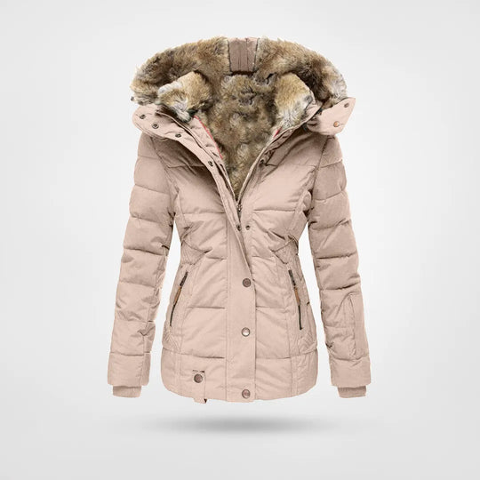 Warm gefütterte Damen-Winterjacke mit Kapuze