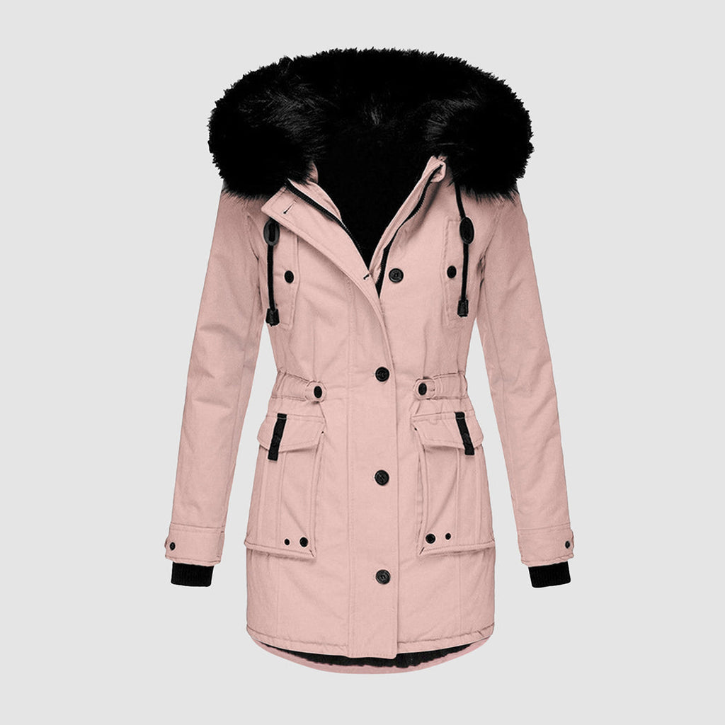 Wasserabweisende gesteppte Damen-Winterjacke mit Kapuze