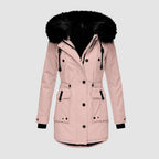 Wasserabweisende gesteppte Damen-Winterjacke mit Kapuze