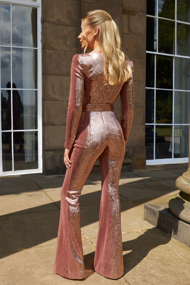 Glitzernder Damen-Pailletten-Overall