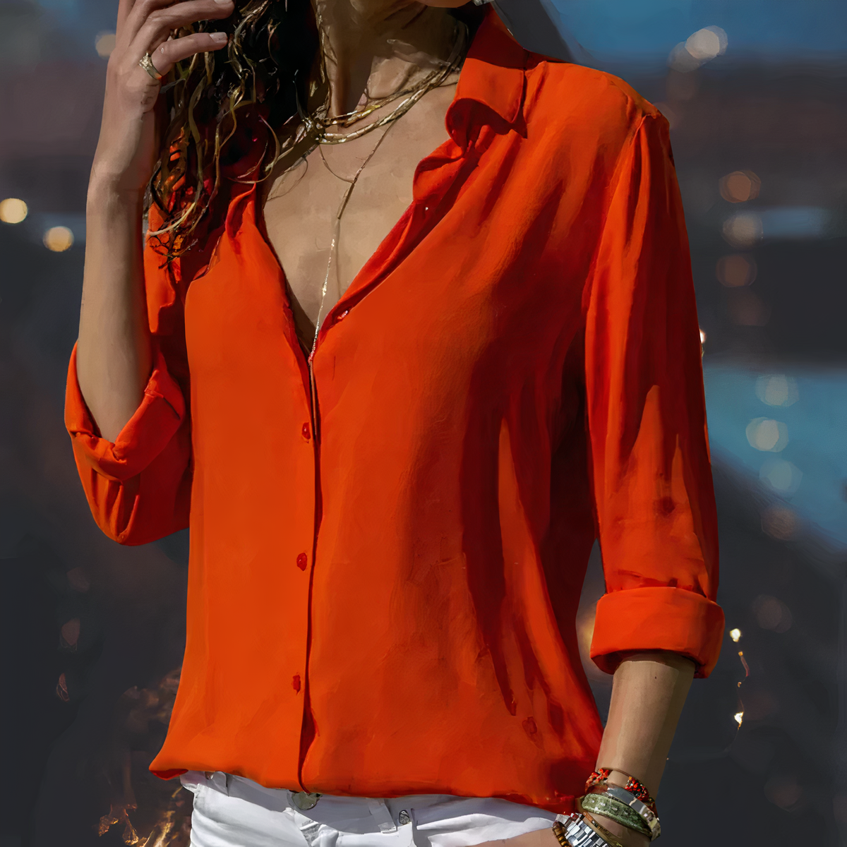 Elegante Damen-Chiffonbluse