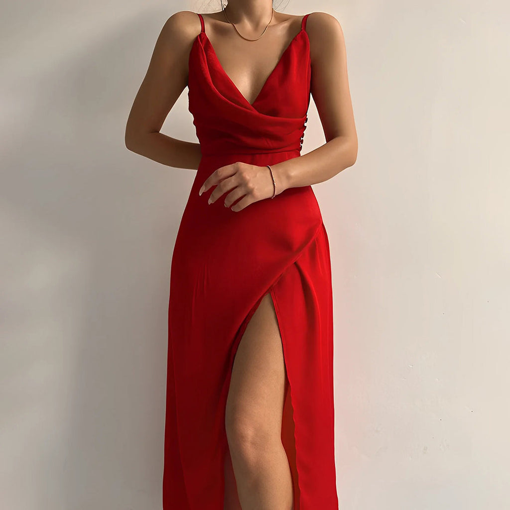 Damen-Sommerkleid aus Satin im Ibiza-Stil