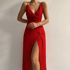 Damen-Sommerkleid aus Satin im Ibiza-Stil