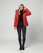 Warm gefütterte Damen-Winterjacke mit Kapuze