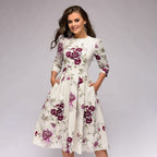 Elegantes Damen-Midikleid im Retro-Stil