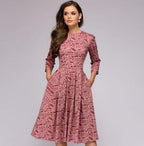 Elegantes Damen-Midikleid im Retro-Stil