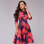 Elegantes Damen-Midikleid im Retro-Stil