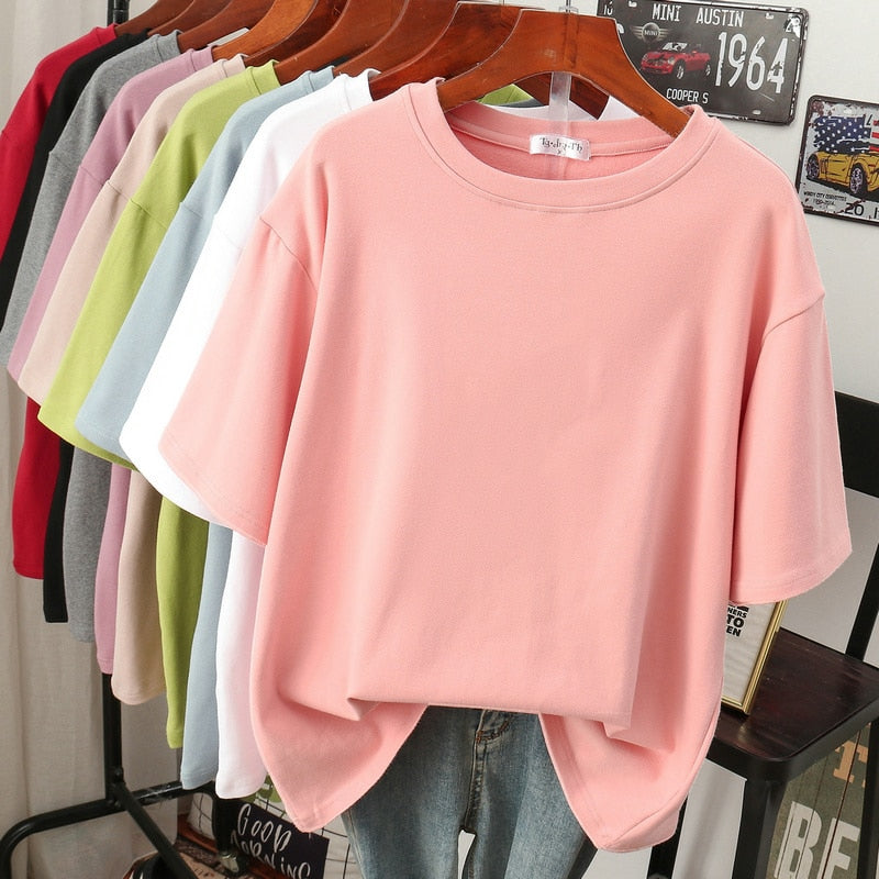 Kuscheliges Damen-T-Shirt aus Baumwolle in großen Größen