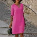 Elegantes Damen-Sommerkleid mit V-Ausschnitt