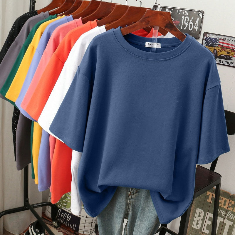 Kuscheliges Damen-T-Shirt aus Baumwolle in großen Größen