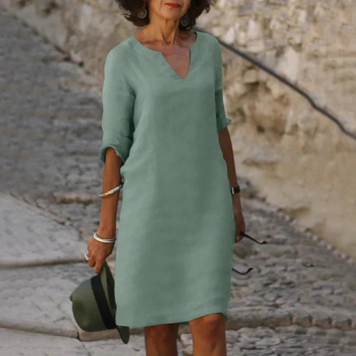 Elegantes Damen-Sommerkleid mit V-Ausschnitt