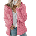 Damen-Teddy-Fleece-Mantel mit Taschen und Reißverschluss
