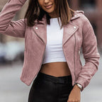 Elegante Damen-Kunstlederjacke