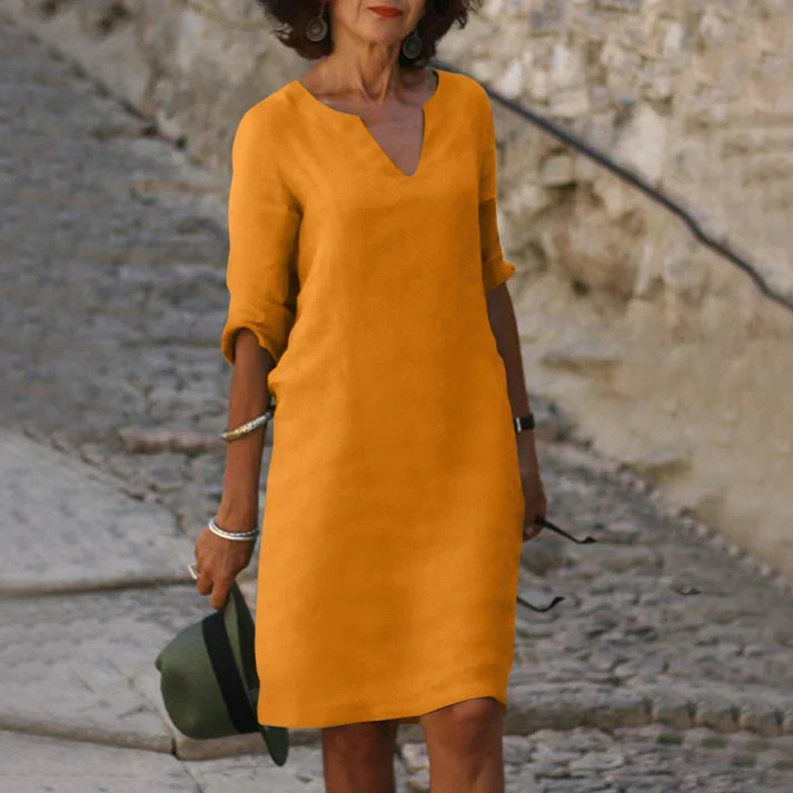 Elegantes Damen-Sommerkleid mit V-Ausschnitt